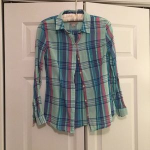 Plaid button down shirt